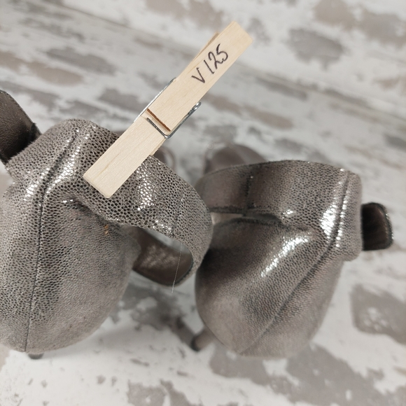 Adrianna Papell Silver Strap Studded Open Toe Heel Sandals V125 - Picture 8 of 8